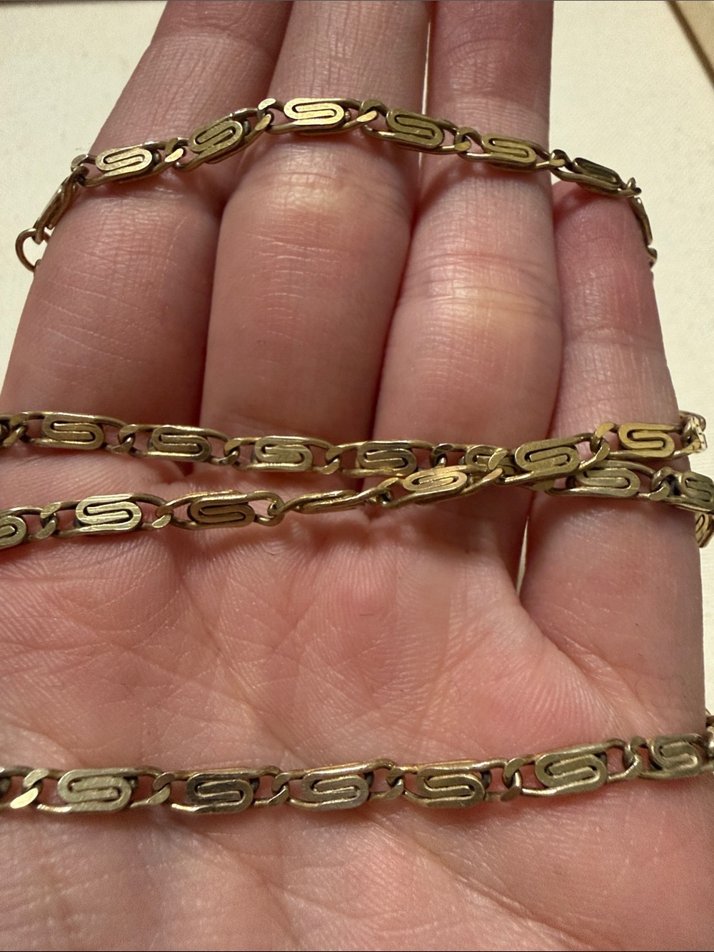 Sterling Silver 925 Gold Toned Link Necklace 17’ inch - Picture 4 of 10